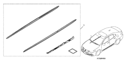 2017-2020 Acura TLX Side Molding Set of 2 Modern Steel Metallic