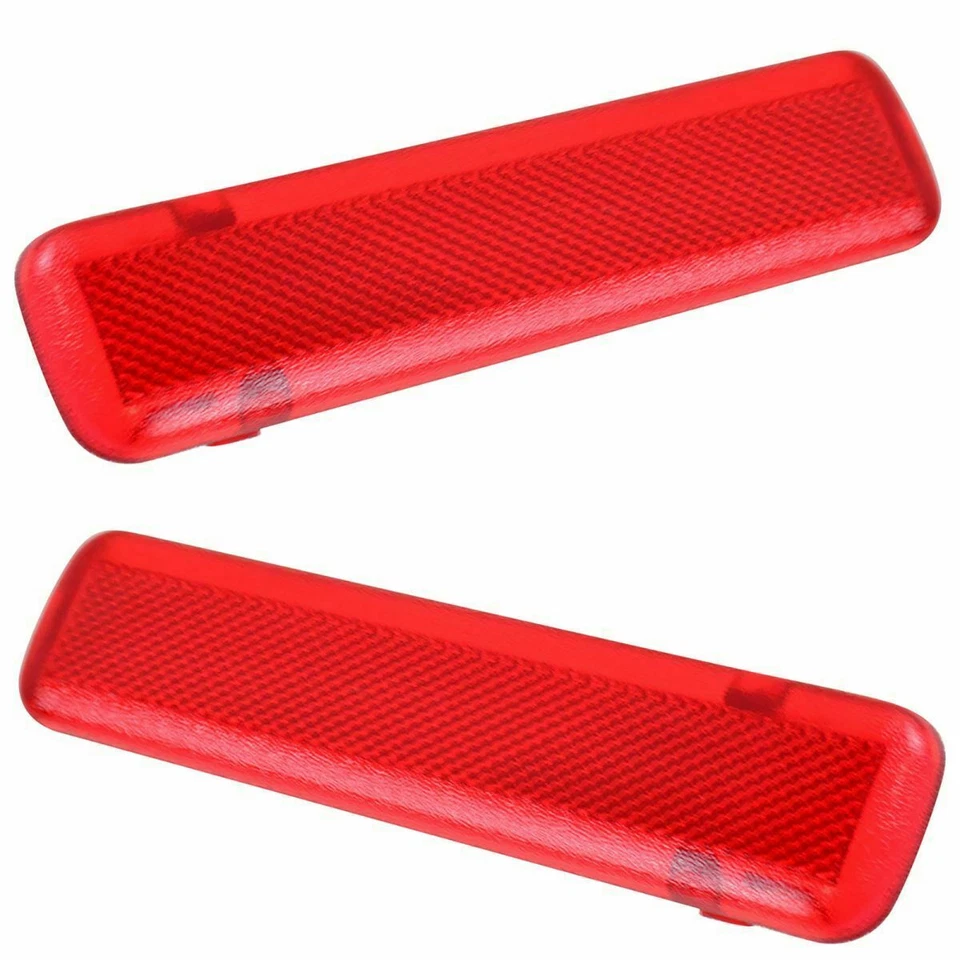 Panel de puerta trasera rojo juego de lentes de luz de cortesía izquierda y derecha para 03-06 Chevy GMC Cadillac Foto 2 de 4