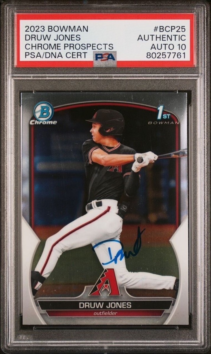 Druw Jones AUTOGRAPH 2023 1st Bowman Chrome SIGNED PSA 10 GEM MINT 