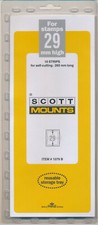 Prinz Scott Stamp Mount 29/265 mm BLACK - Pack of 10 (29x265  29mm) STRIP 1079