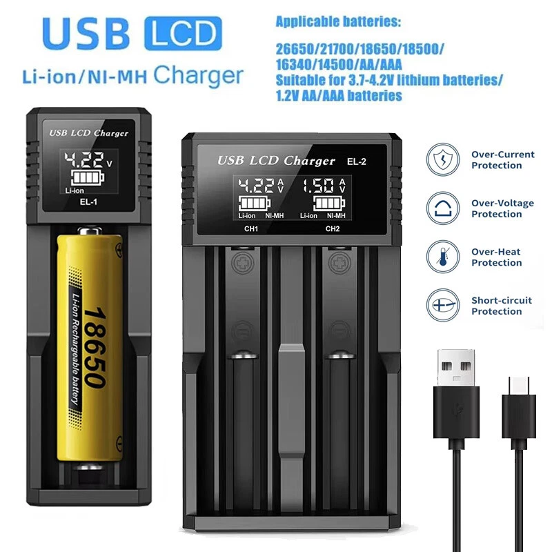 Ni-MH AA/AAA/14500 18500 18650 18700 25500 Lithium Battery Smart USB Charger Box - Image 2 of 4