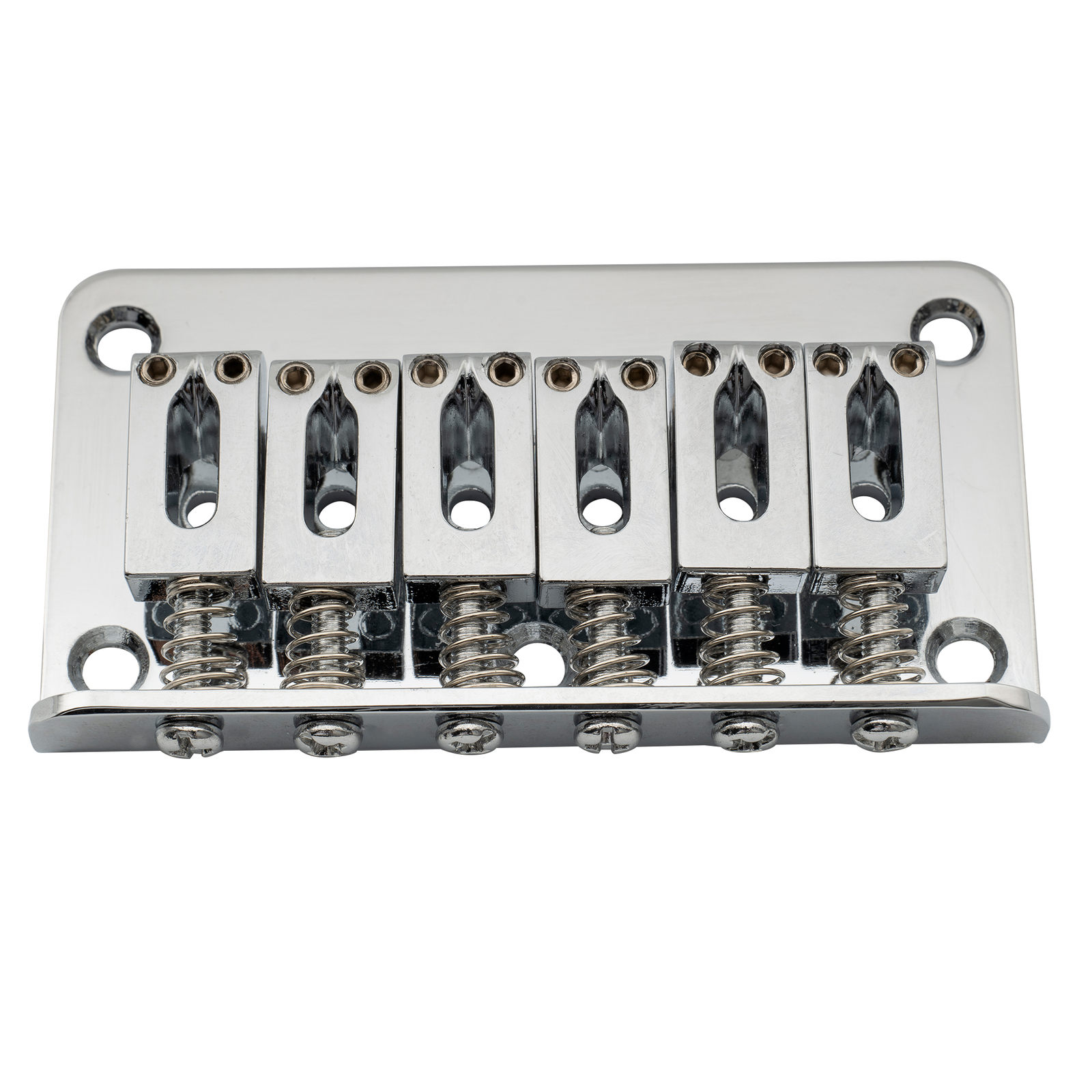 Musiclily Chrome 52.5mm Fixed Hardtail Bridge For 6 String Fender Strat Guitar