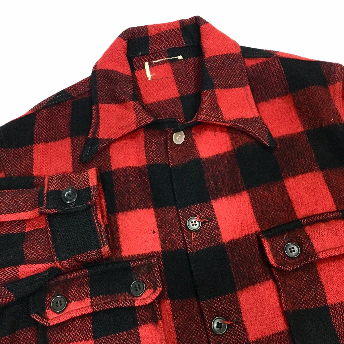 Vtg 40 50's Men's MACKINAW Cruiser Coat BUFFALO Plaid WOOL Hunting