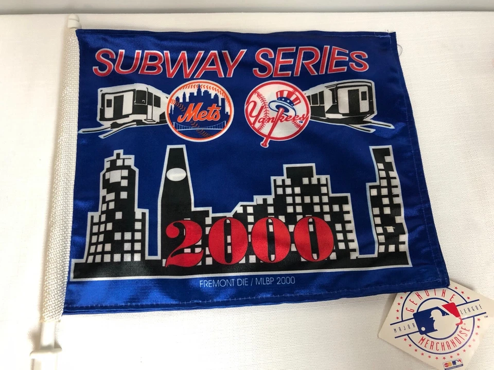 New MLB Yankees - Mets 2000 Subway Series Car Window Flag NWT NOS Yankees Champs - Image 2 of 4
