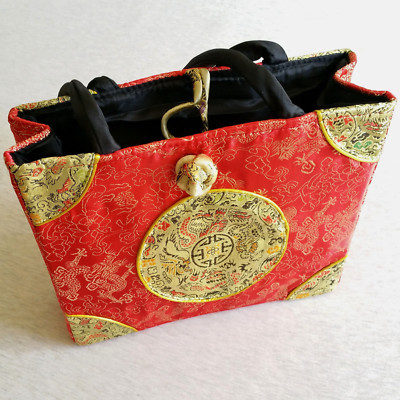 BAG HANDBAG HAND BAG TOTE ORIENTAL CHINESE STYLE, small, red