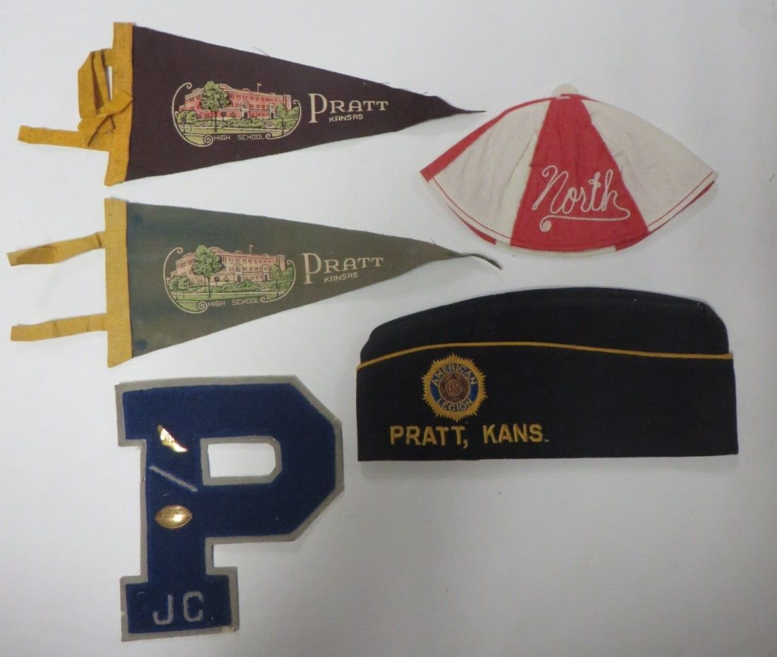 Vtg Lot PRATT KANSAS HIGH SCHOOL Memorabilia Banner Jacket Letter Am Legion Hat eBay
