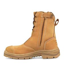 Oliver Work Boots 55385 Zip Side Steel Toe Safety High Leg 200mm Wheat Shoes