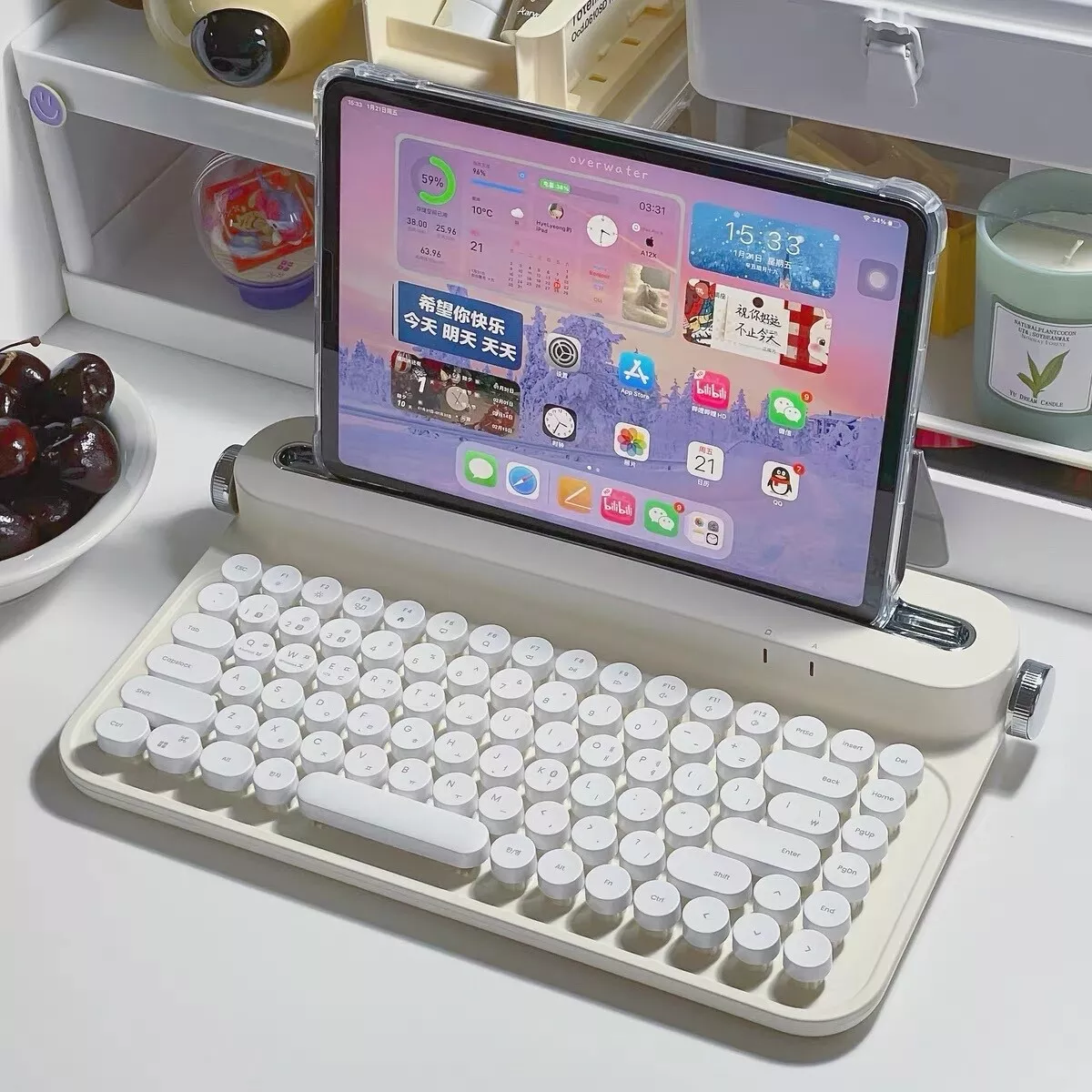 Typewriter Computer Keyboard / iPad Stand (Model F)