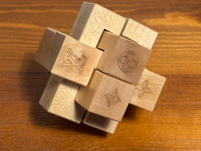 Louis Vuitton Le Pateki Wooden Cube Puzzle Game LV Monogram