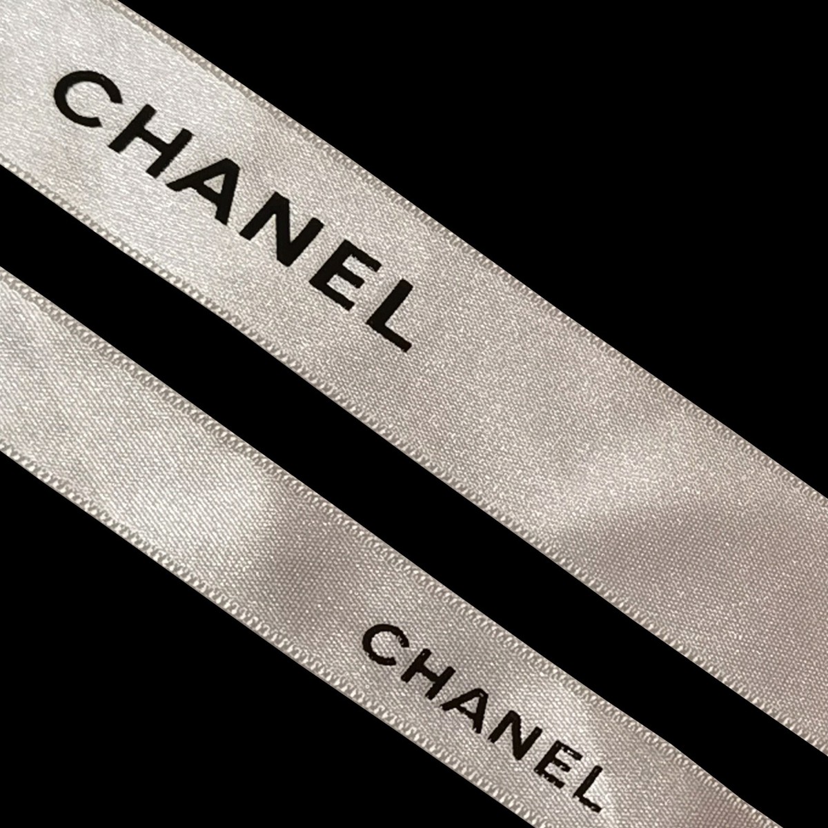 CHANEL 8ft of authentic thick satin ribbon white with black lettering- n… Amazon.com: Flezoo 25 Yards White Satin Ribbon 1 1/2inch  main image 4
