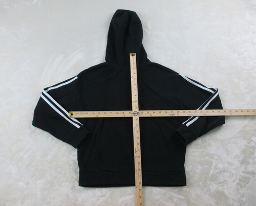 Adidas Sweater Girls Large Black Spell Out Pullover Hooded Kids Youth - Picture 5 of 9