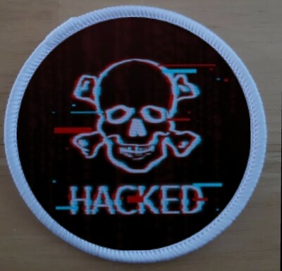 Hacked Hacker Iron Or Sew On Patch Badge patches badges Biker