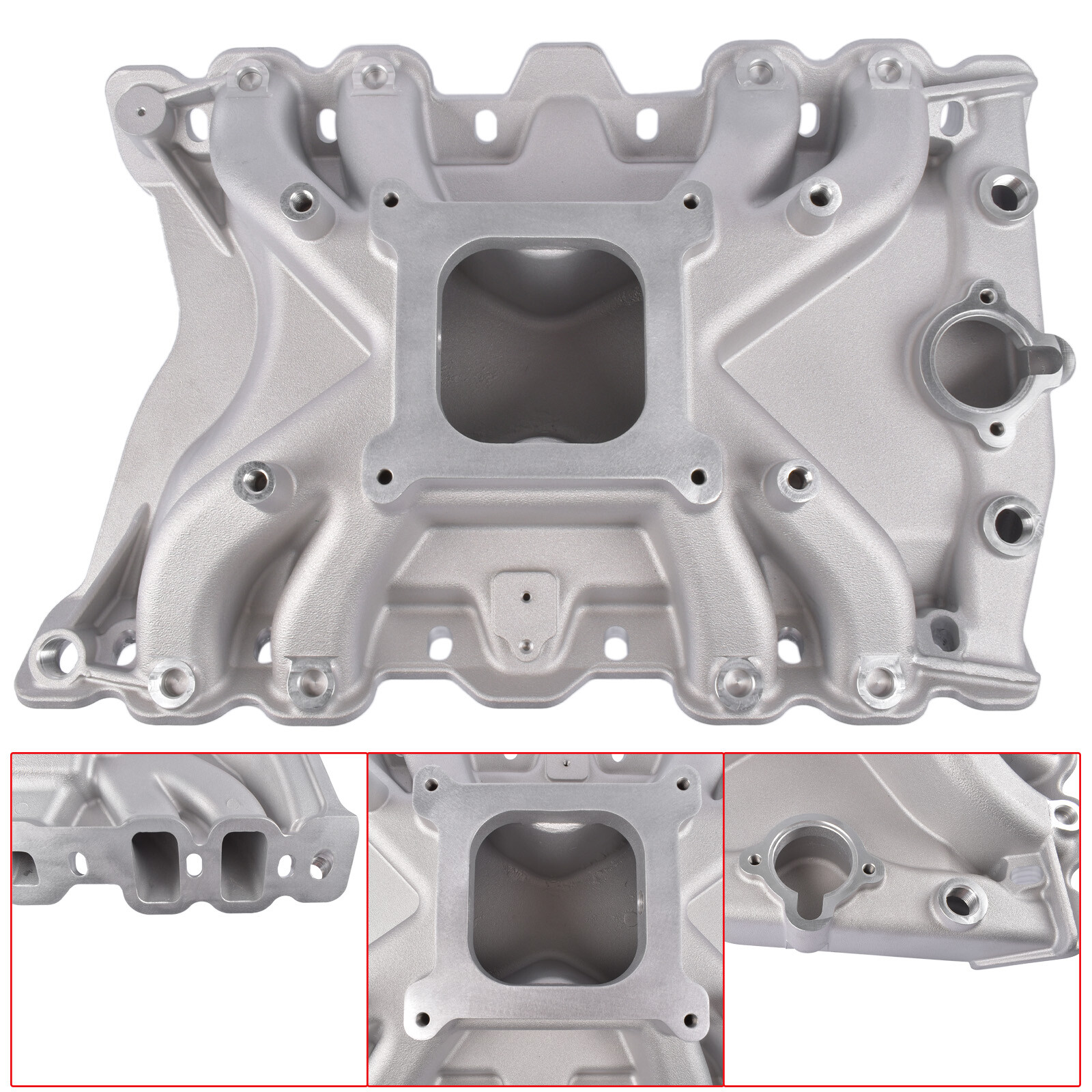 Oldsmobile 400 425 455 Black Powder Coated Low Rise Intake Manifold