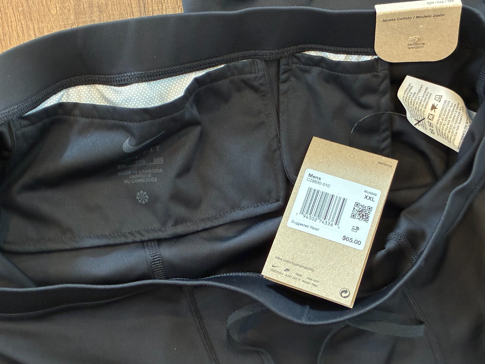 NWT 2XL Nike Dri-fit Challenger Running Training Tights Pants Black CZ8830-010 thumbnail 7