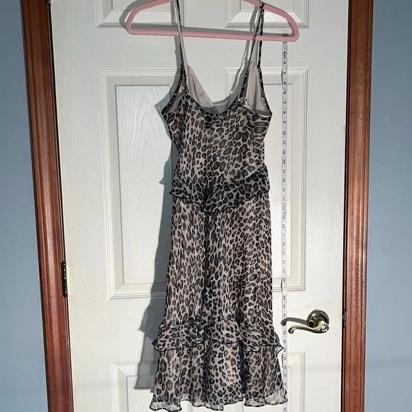 RARO! Y2K-Victoria’s Secret-M-impresión leopardo, gasa, tachuela, satén, slip, vestido. Foto 4 de 4