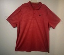 Nike Dri-FIT Red Polo Shirt Mens Size XL Standard Fit, Design ,Casual, Polyester