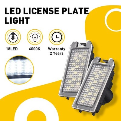 2pc For 2013-2020 Fiat 500 Maserati Levante LED License Plate Light Assembly