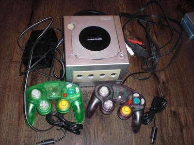 Nintendo GameCube Console System Original w 2 Controller Power Cord AV SILVER #6