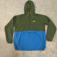 LL Bean Mountain Classic Anorak Colorblock Pullover Hooded Jacket Womens L - EUC