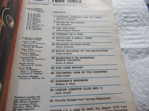 SEPTEMBER 1974 FORD TIMES MAGAZINE - Picture 2 of 2
