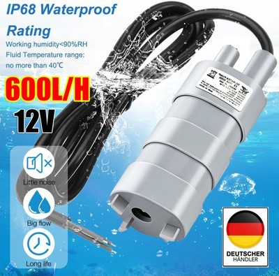 DC Tauchpumpe 12V 600L/H Wasserpumpe Minipumpe Wohnwagen Für Camping Garten HOT