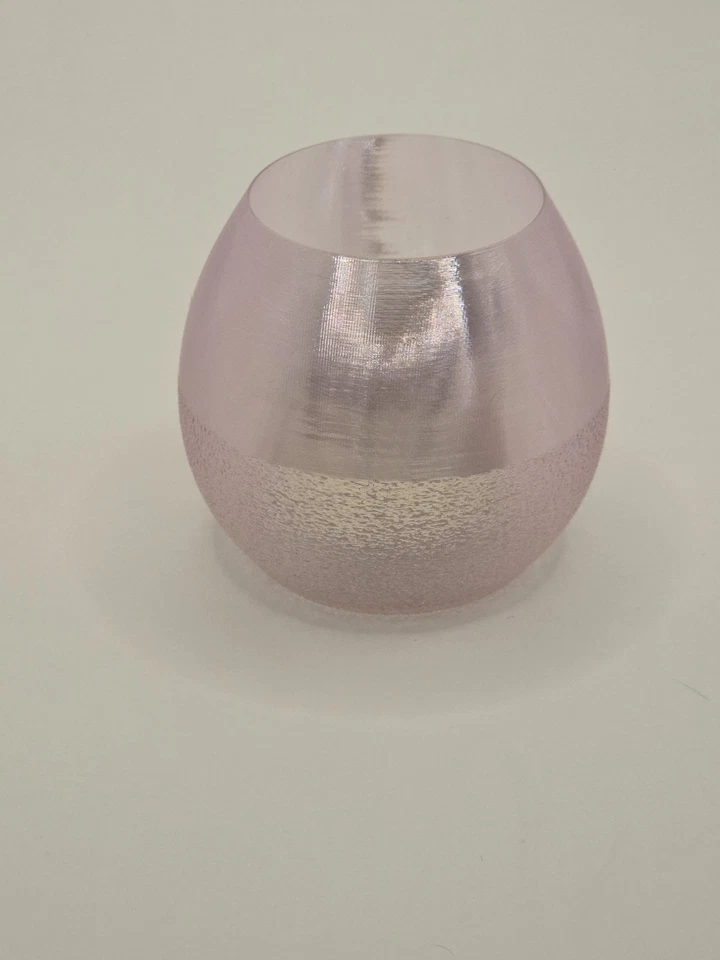 Candelabro de luz de té translúcido rosa perla impreso en 3D LED brillante decoración moderna Foto 3 de 4