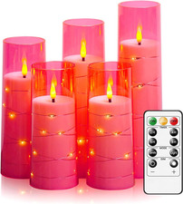 Flameless LED Candles with Timer 5 Pc Flickering Flameless Candles for Romantic