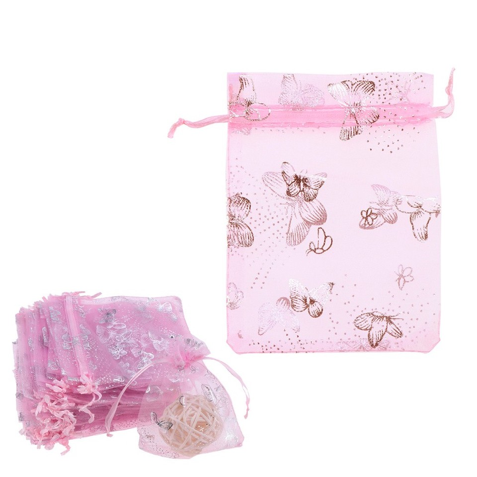 8 Samtbeutel Mit Druckknopf - Rosa Geschenktüten Für Schmuck & Accessoires