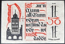 50 Pfennig  Lübeck 1921 Serienschein Notgeld Gutschein 16.03.c