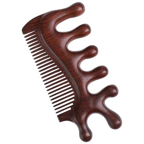 Peigne de massage en bois de santal doré pour réduction du stress et