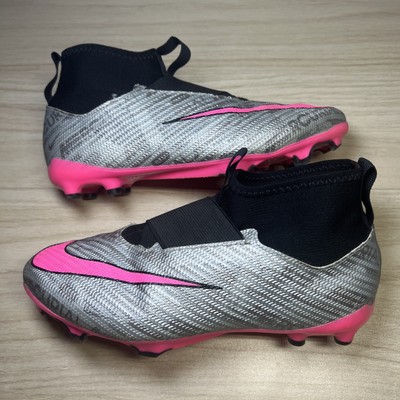 Nike Zoom Mercurial Superfly 9 Pink Silver FG Soccer Cleats Size 3.5Y FJ2034-060