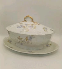 CH Fields Haviland Limoges Gravy Boat Covered Serving Tureen CFM GMD France