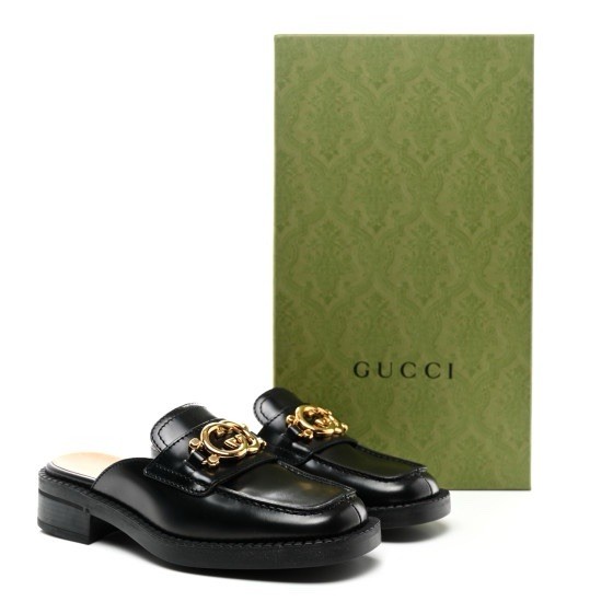 BNWT Gucci GG Leather Mules Loafers Women EU 34 US 4 $1190