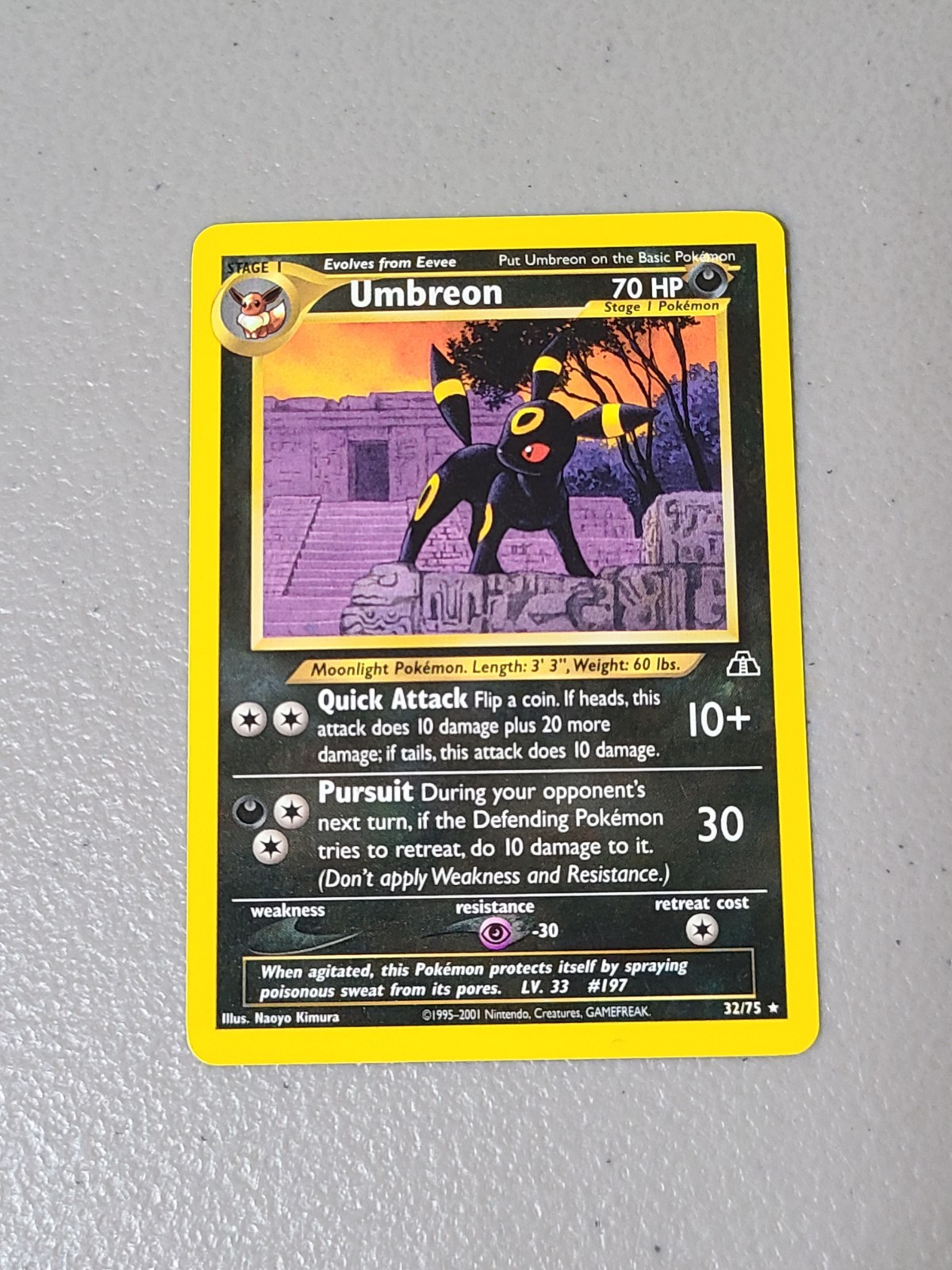 Umbreon - 32/75 - Pokemon Neo Discovery Unlimited Rare Card WOTC