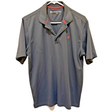 Ariat Shirt Mens Medium Gray Tek Heat Series Polo Short Sleeve Stretch