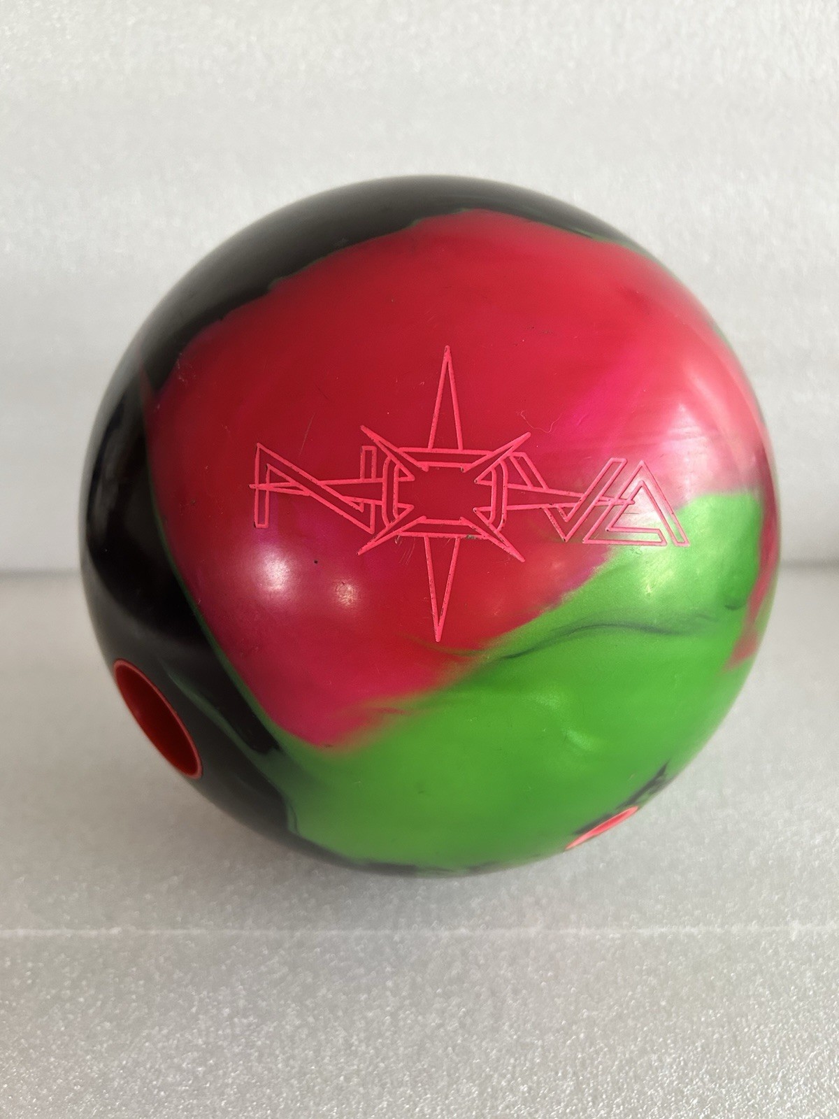 USED 14 Lb Storm Nova Bowling Ball. Drilled With Three Holes