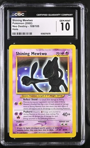 CGC 10 GEM MINT Shining Mewtwo 2002 Neo Destiny 109/105 Holo Pokemon Card