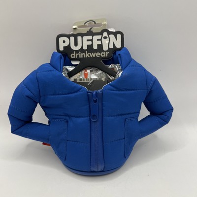 Puffin Drinkwear The Puffy Beverage Blue Jacket, Insulated Can Koozie  NEW
