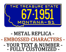 Montana 1951 METAL EMBOSSED License Plate Personalized Custom Car Auto REPLICA