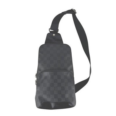 Echte LOUIS VUITTON Damier Graphite Avenue Sling Bag Body Bag schwarz...