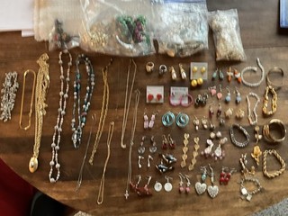 Costume Jewelry 50 piece Lot most all WEARABLE 3 lbs Vintage to Modern