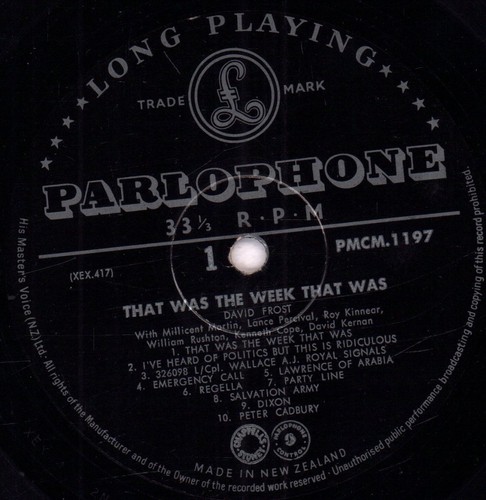 Various Artists That Was the Week That Was LP vinyl New Zealand Parlophone 1963 - Picture 3 of 3