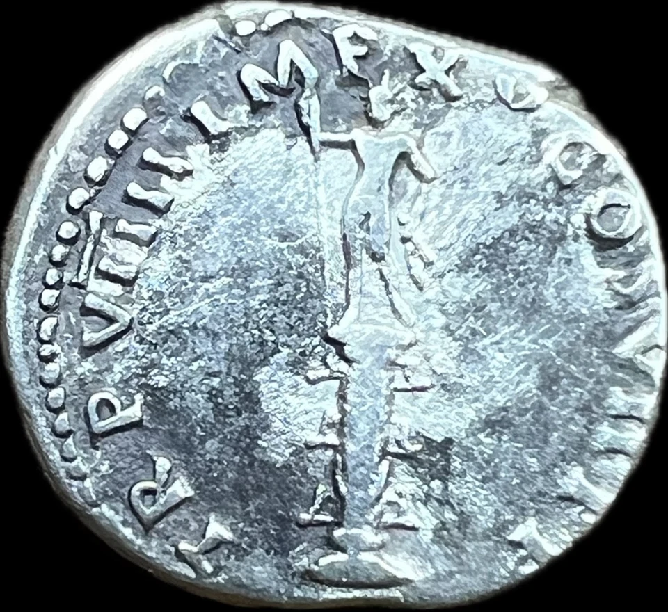 DENARIO DE PLATA ROMANO ANTIGUO - TITUS, 79 D.C.; ¡CASI EXTREMADAMENTE FINO! Foto 2 de 2