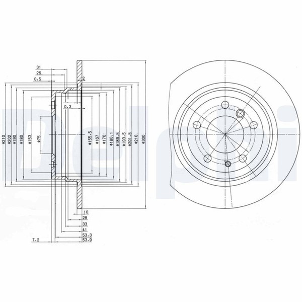 2X Delphi Bremsscheibe BG2431 FüR BMW E34 5Er Touring 518 520 24V 524 525 Tds-image