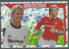 MERLIN PREMIER LEAGUE 2000 - DAVID BECKHAM-MAN UTD - SUPER  REFRACTOR STICKER EX