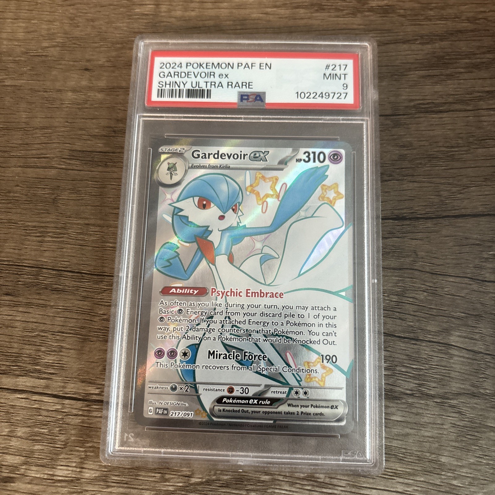 2024 POKEMON PAF EN PALDEAN FATES 217 GARDEVOIR EX SHINY ULTRA RARE PSA 9