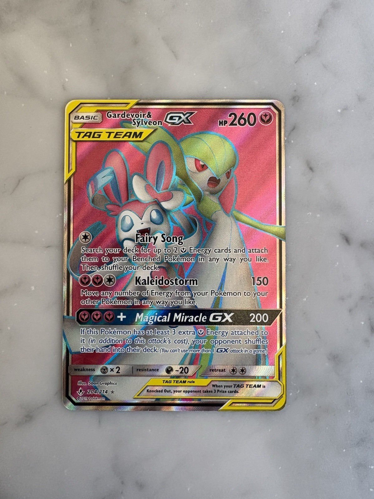 Gardevoir & Sylveon GX (Full Art) 204/214 Sm-Unbroken Bonds Holo