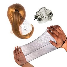 50 PCS 20 inch Black Invisible Hair Nets Elastic Edge Mesh for Ballet Buns