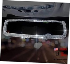 Bling Car Rear View Mirror Accessories with Crystal Diamonds Silver