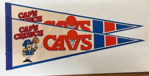 CAP'N CRUNCH CLEVELAND CAVALIERS PENNANT (2) Autographed